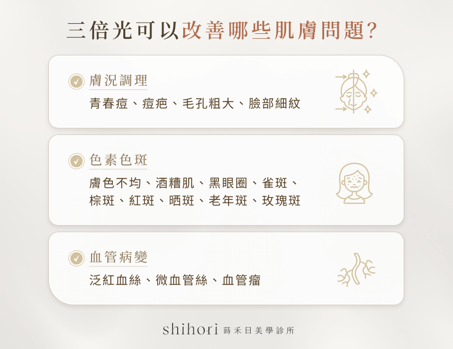 三倍光適應症有哪些？16 種肌膚困擾一次改善！
